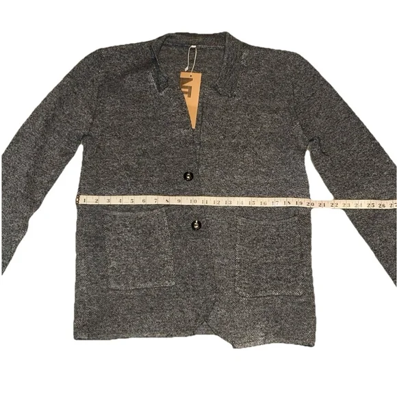 Women's NITAGUT Gray Knit Blazer Size Small - Picture 4 of 7